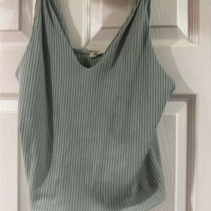 Miss Me Light Green Ribbed Tank Top